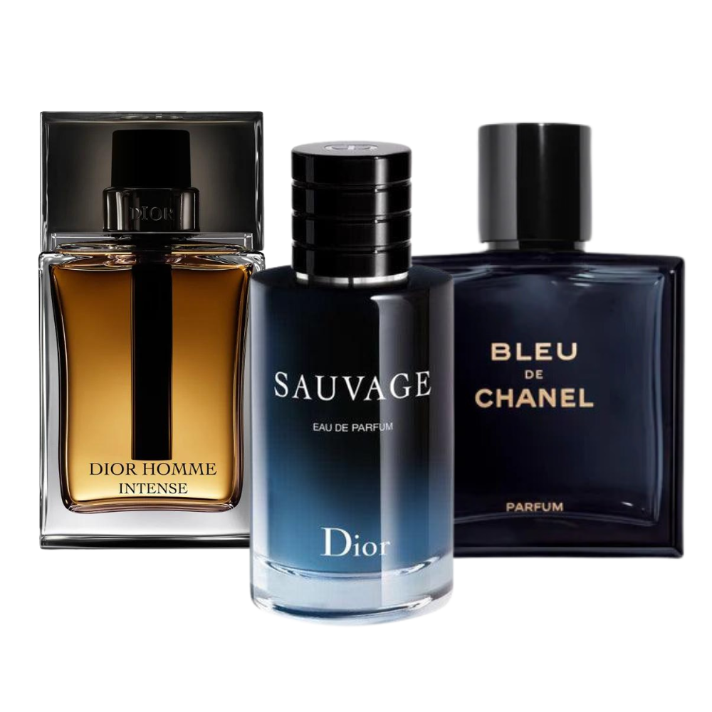 3 Parfums Sauvage Dior, Bleu de Chanel, Dior Homme Intense - Eau de Parfum 100ml - Pour hommes