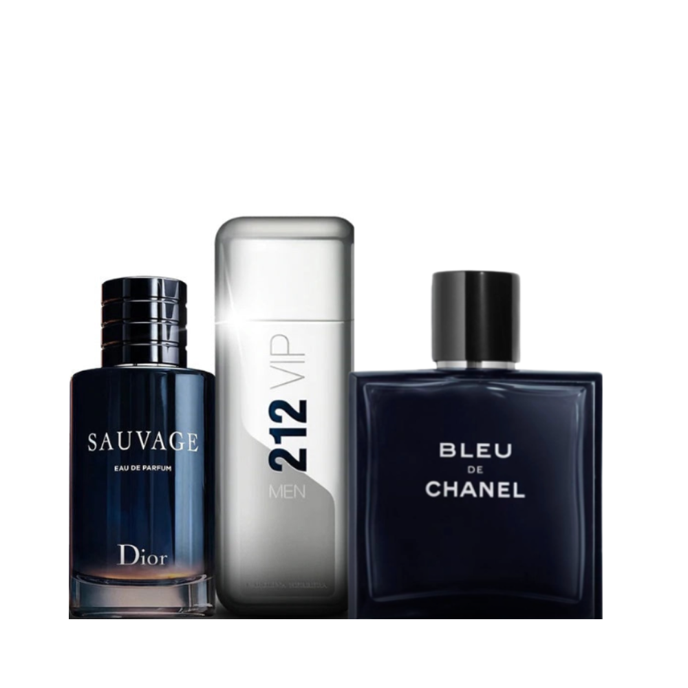 Parfum Sauvage Dior + Bleu de Chanel und 212 Carolina Herrera 100ml